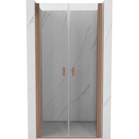Mexen Mist sprchové dvere výklopné 120 cm, priehľadné, brúsená meď - 8A7-120-000-65-00
