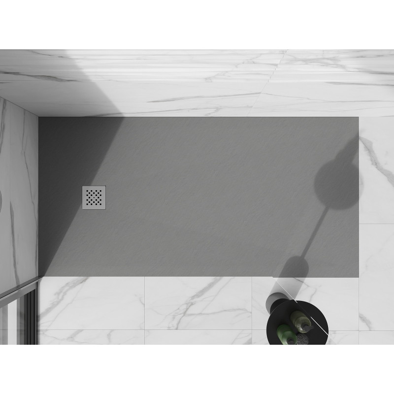 Mexen Stone+ rektangulárny kompozitný sprchový kút 160 x 80 cm, sivý-betón - 44618016
