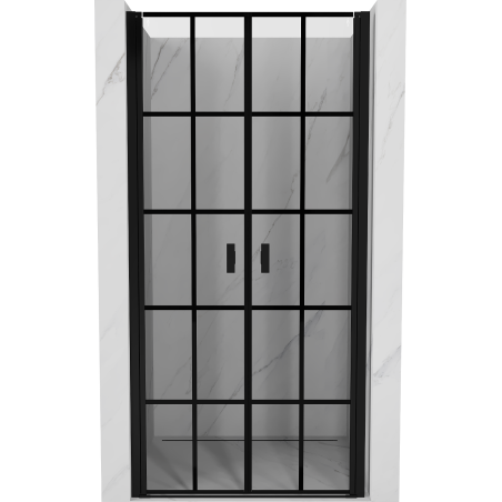 Mexen Mist sprchové dvere otváracie 70 cm, čierna mriežka, čierne - 8A7-070-000-70-77