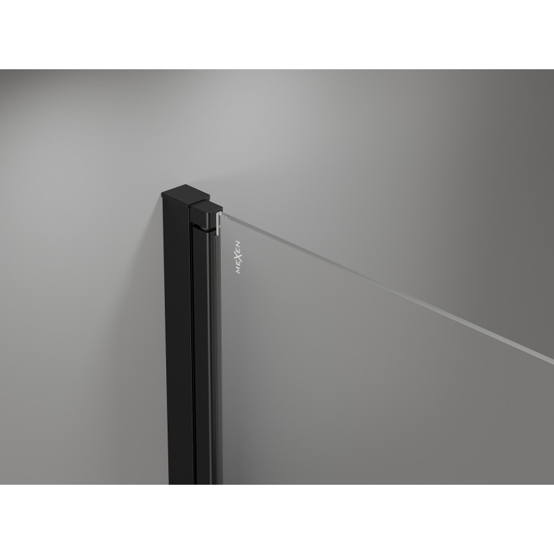 Mexen Mist-F Duo skladacia sprchová kabína ľavá 120 x 80 cm, čierna mriežka, čierna - 8A6-120L-080P-70-77