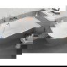 Mexen Silo voľne stojaca rohová pravá ryhovaná vaňa 170 x 80 cm, biela/sivá, prepad medená leštená - 52891708062P-65