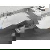 Mexen Silo voľne stojaca rohová pravá ryhovaná vaňa 170 x 80 cm, biela/sivá, prepad gun gray kartáčovaný - 52891708062P-66
