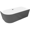 Mexen Silo voľne stojaca rohová pravá ryhovaná vaňa 170 x 80 cm, biela/sivá, čierny prepad - 52891708062P-70