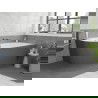 Mexen Silo voľne stojaca rohová pravá ryhovaná vaňa 170 x 80 cm, biela/šedá, prepad gun metal - 52891708062P-95