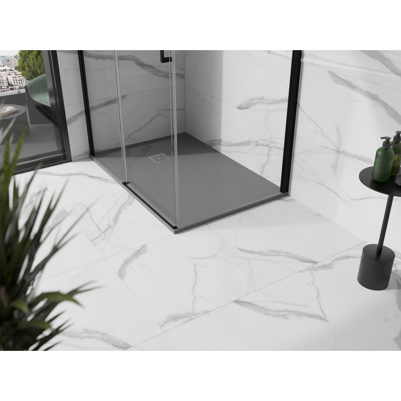 Mexen Stone+ kompozitová obdĺžniková sprchová vanička 100 x 90 cm, šedo-betónová - 44619010