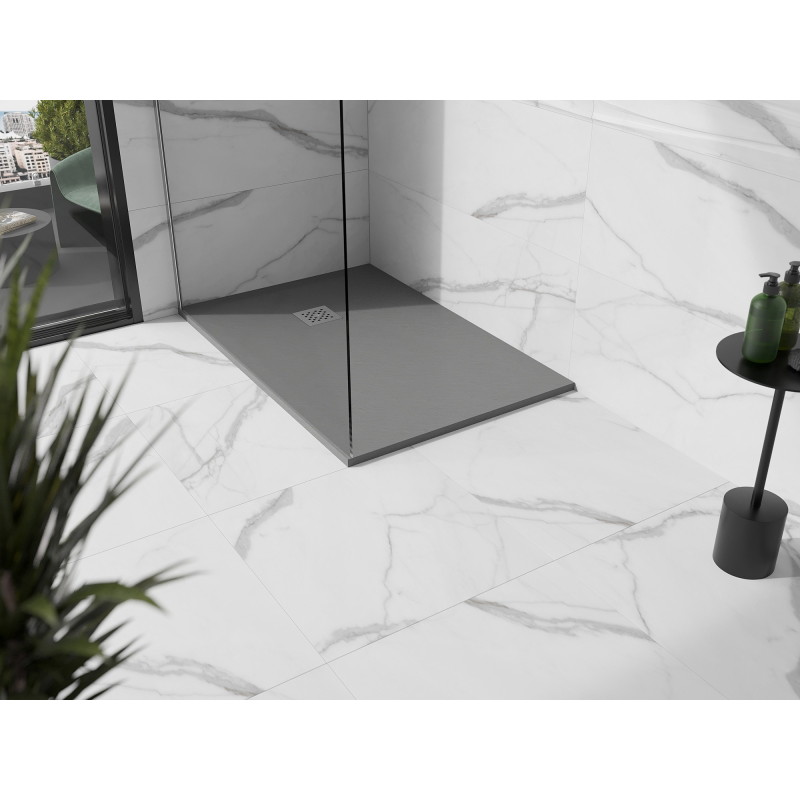 Mexen Stone+ kompozitný obdĺžnikový sprchový kút 110 x 90 cm, sivý-betón - 44619011