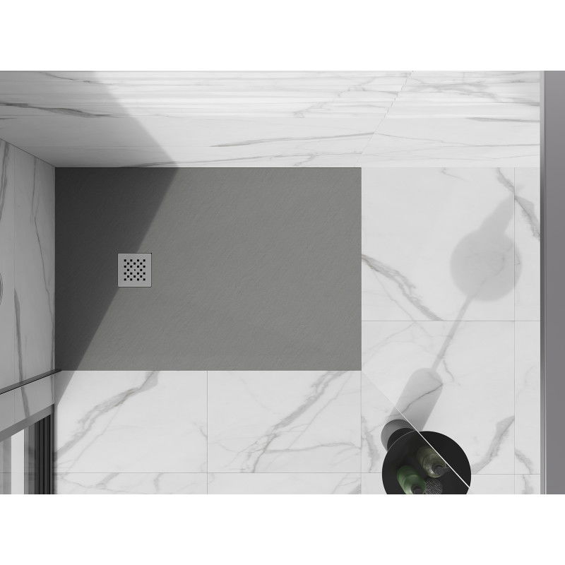 Mexen Stone+ kompozitný obdĺžnikový sprchový kút 120 x 90 cm, sivý-betón - 44619012