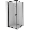 Mexen Mist-B sprchovací kút výklopný ľavý 90 x 90 cm, čierny rám, čierny - 8A2T-090-090-70-70-L