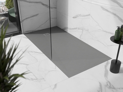 Mexen Stone+ obdĺžnikový kompozitový sprchový kút 160 x 90 cm, sivý-beton - 44619016