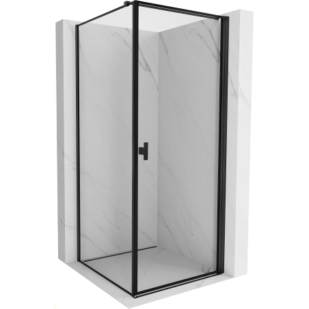 Mexen Mist-B sprchová kabína s výklopnými dverami pravá 70 x 70 cm, čierny rám, čierna - 8A2T-070-070-70-70-P