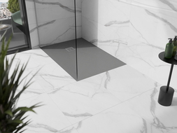 Mexen Stone+ kompozitná štvorcová sprchová vanička 120 x 100 cm, Šedá-Betón - 44611012