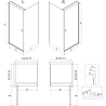 Mexen Mist-B sprchový kút, pravá strana 80 x 95 cm, čierny rám, čierna - 8A2T-080-095-70-70-P