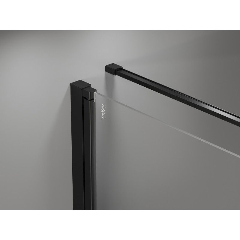 Mexen Mist-B sprchová kabína s pravým otváraním 70 x 90 cm, čierna mriežka, čierna - 8A2T-070-090-70-77-P