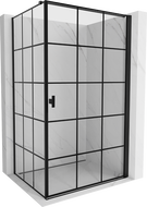 Mexen Mist-B sprchovací kút s otváracími dverami pravý 70 x 90 cm, čierna mriežka, čierna - 8A2T-070-090-70-77-P