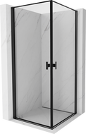 Mexen Mist-B Duo sprchová kabína otváracia 70 x 70 cm, čierny rám, čierna - 8A2-070L-070P-70-70