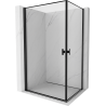 Mexen Mist-B Duo sprchový kút otvárací 100 x 70 cm, čierny rám, čierna - 8A2-100L-070P-70-70