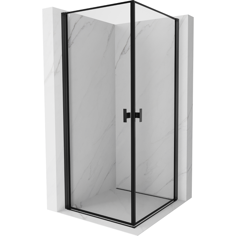 Mexen Mist-B Duo sprchovací kút 90 x 90 cm, čierny rám, čierna - 8A2-090L-090P-70-70
