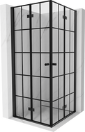 Mexen Mist-F Duo skladacie sprchové kúty 120 x 120 cm, čierna mriežka, čierna - 8A6-120L-120P-70-77