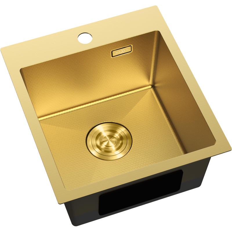 Mexen Solix oceľový kuchynský drez 1-komorový 400 x 450 mm, zlatý HC - 6401401000-55HC