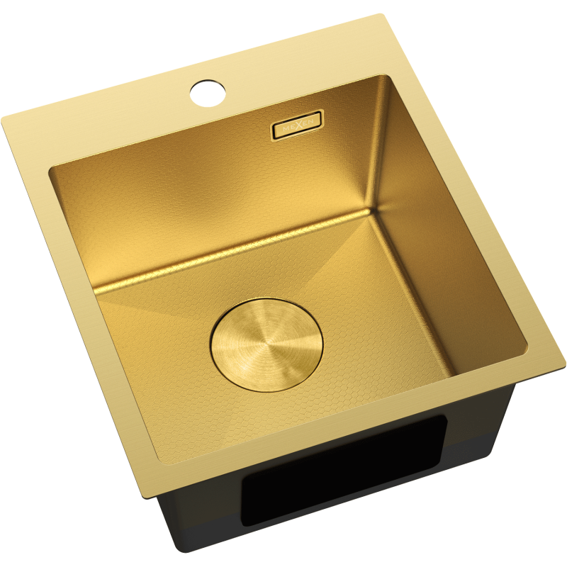 Mexen Solix oceľový kuchynský drez 1-komorový 400 x 450 mm, zlatý HC - 6401401000-55HC