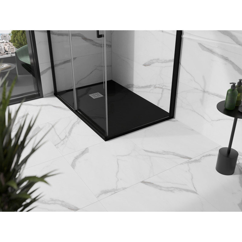 Mexen Stone+ rektangulárny kompozitný sprchový kút 110 x 70 cm, čierny - 44707011