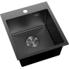 Mexen Solix oceľový kuchynský drez s jednou komorou 400 x 450 mm, čierny - 6401401000-70