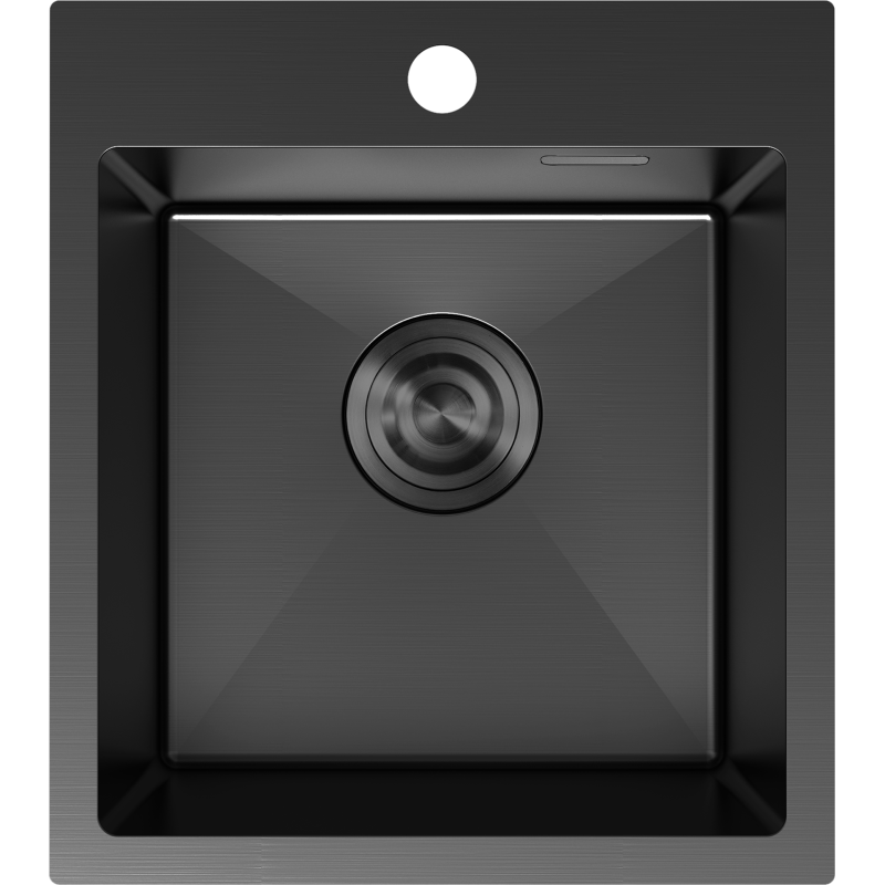 Mexen Solix oceľový kuchynský drez s jednou komorou 400 x 450 mm, čierny - 6401401000-70