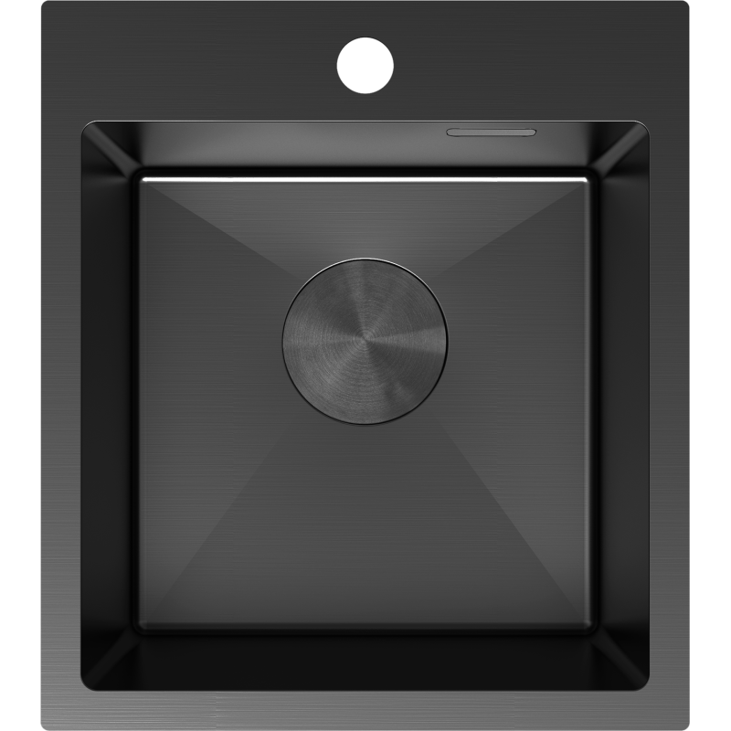 Mexen Solix oceľový kuchynský drez s jednou komorou 400 x 450 mm, čierny - 6401401000-70
