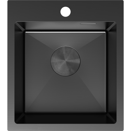 Mexen Solix oceľový kuchynský drez s jednou komorou 400 x 450 mm, čierny - 6401401000-70