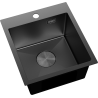 Mexen Solix oceľový kuchynský drez s jednou komorou 400 x 450 mm, čierny - 6401401000-70
