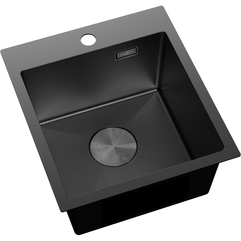 Mexen Solix nerezový drez 1-komorový 400 x 450 mm, čierny HC - 6401401000-70HC