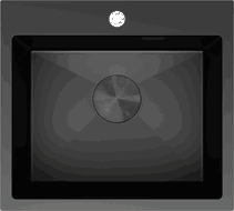 Mexen Solix kuchynský drez nerezový 1-komorový 500 x 450 mm, čierny - 6402501000-70