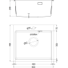 Mexen Solix nerezový drez s 1 komorou 500 x 450 mm, čierny HC - 6402501000-70HC
