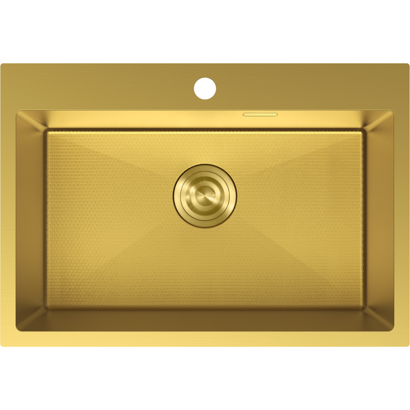 Mexen Solix kuchynský drez z nerezovej ocele, 1-komorový, 650 x 450 mm, zlatý HC - 6403651000-55HC