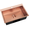 Mexen Solix nerezový kuchynský drez 1-komorový 650 x 450 mm, meď - 6403651000-65