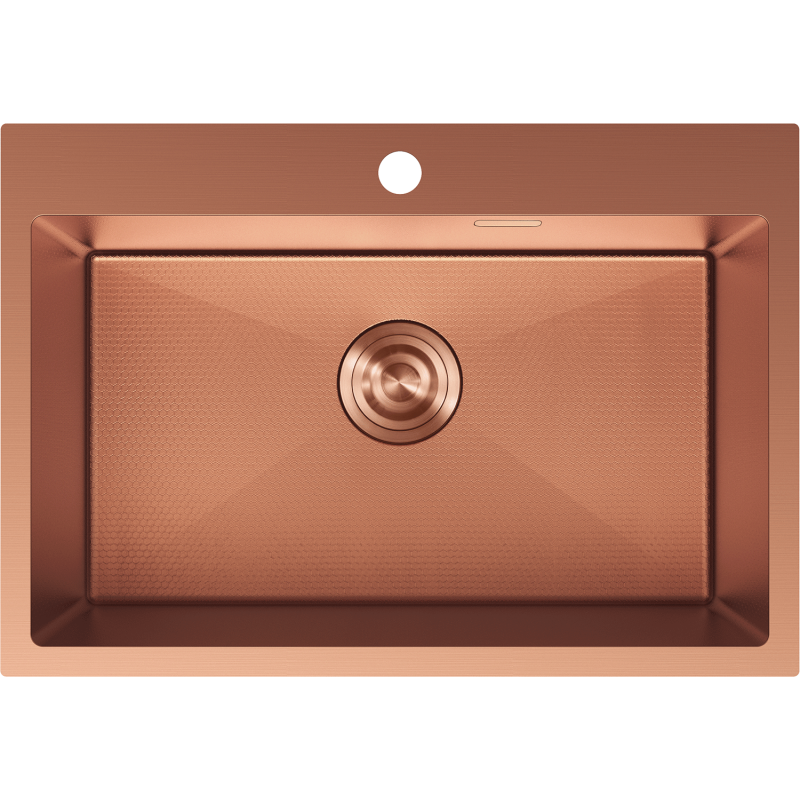Mexen Solix oceľový kuchynský drez, 1-komorový, 650 x 450 mm, meď HC - 6403651000-65HC