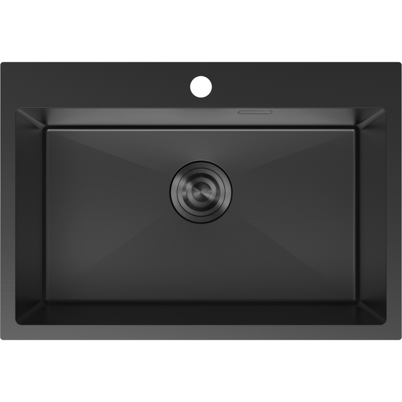 Mexen Solix nerezový drez 1-komorový 650 x 450 mm, čierny - 6403651000-70
