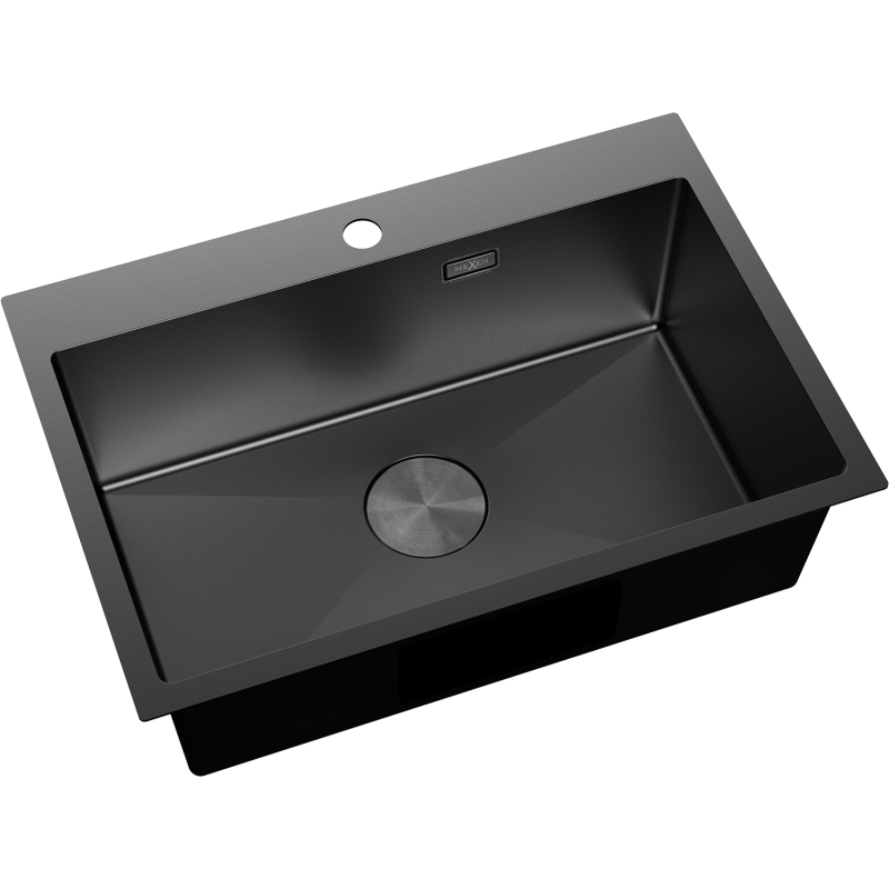 Mexen Solix nerezový drez 1-komorový 650 x 450 mm, čierny - 6403651000-70