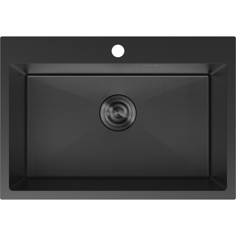 Mexen Solix nerezový kuchynský drez, jedno-komorový 650 x 450 mm, čierny HC - 6403651000-70HC