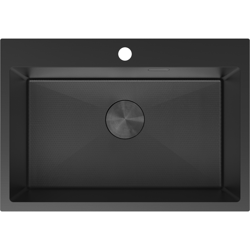 Mexen Solix nerezový kuchynský drez, jedno-komorový 650 x 450 mm, čierny HC - 6403651000-70HC