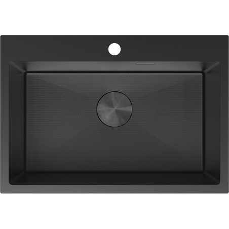 Mexen Solix nerezový kuchynský drez, jedno-komorový 650 x 450 mm, čierny HC - 6403651000-70HC
