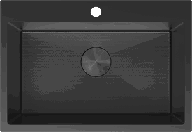 Mexen Solix nerezový kuchynský drez, jedno-komorový 650 x 450 mm, čierny HC - 6403651000-70HC