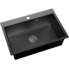 Mexen Solix nerezový kuchynský drez, jedno-komorový 650 x 450 mm, čierny HC - 6403651000-70HC