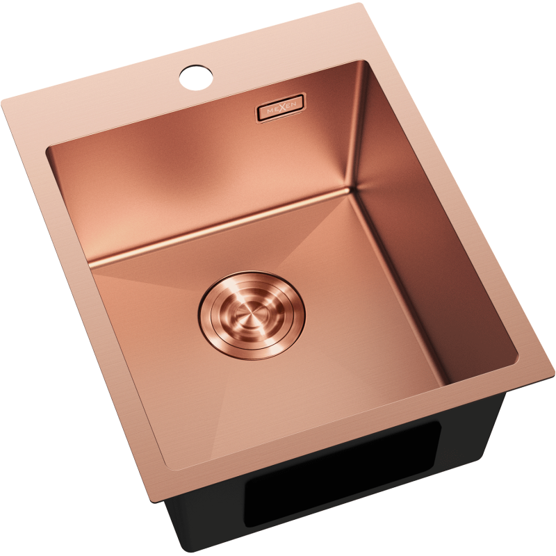 Mexen Solix kuchynský drez z nehrdzavejúcej ocele, 1-komorový, 400 x 500 mm, meď - 6406401000-65