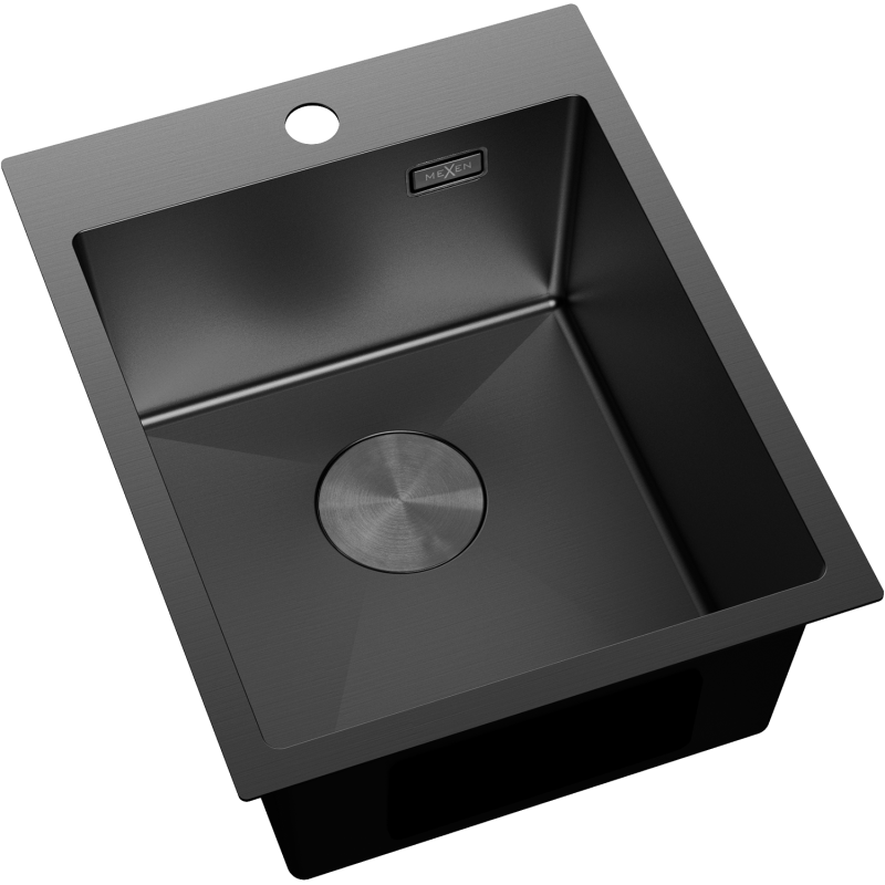 Mexen Solix oceľový drez jednodrezový 400 x 500 mm, čierny - 6406401000-70