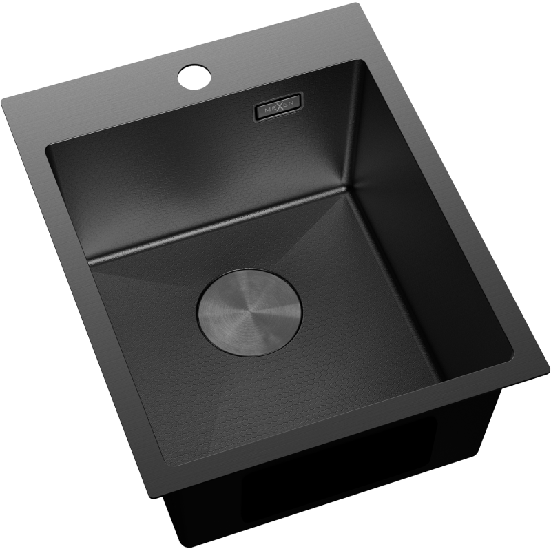 Mexen Solix oceľový drezeň 1-komorový 400 x 500 mm, čierny HC - 6406401000-70HC