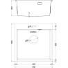Mexen Solix oceľový drez 1-komorový 500 x 500 mm, zlatý HC - 6407501000-55HC