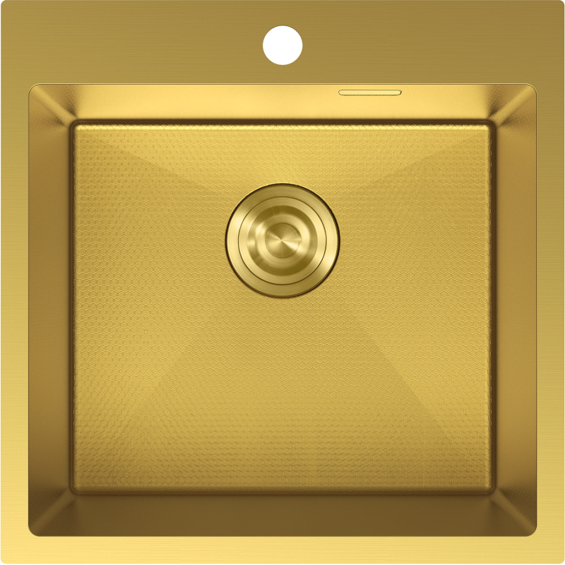 Mexen Solix oceľový drez 1-komorový 500 x 500 mm, zlatý HC - 6407501000-55HC