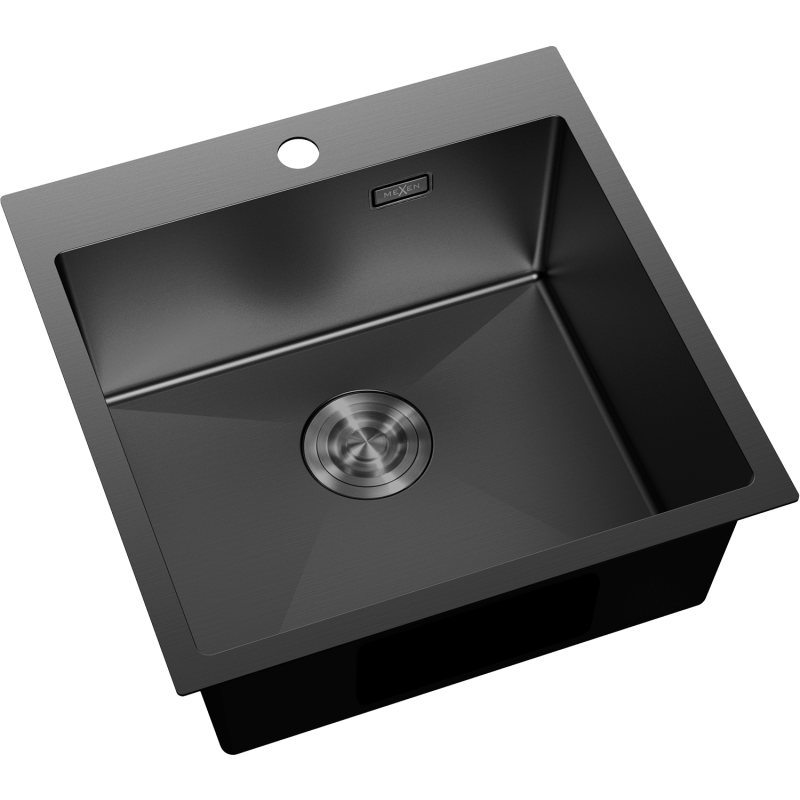 Mexen Solix nerezový drez 1-komorový 500 x 500 mm, čierny - 6407501000-70