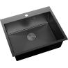 Mexen Solix oceľový drez 1-komorový 600 x 500 mm, čierny - 6408601000-70